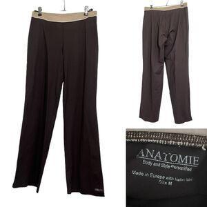 Anatomie leggings straight leg pants Med brown ponte knit stretch‎ casual -9